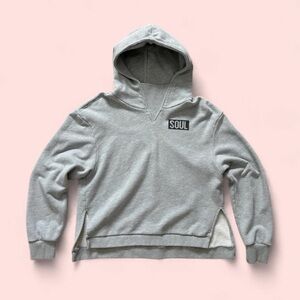 Heather grey SoulCycle hoodie - logo pullover sweatshirt